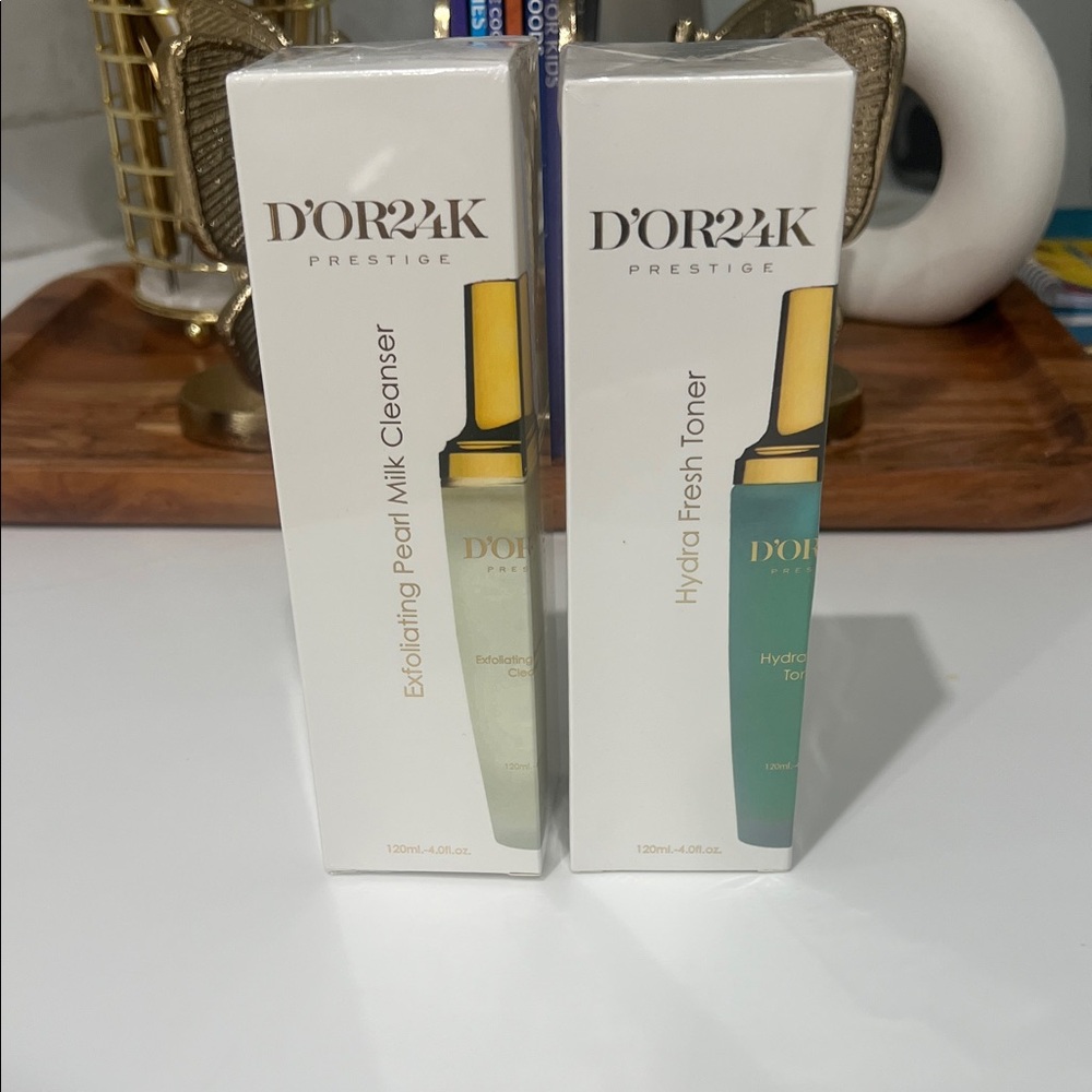 D’or24k Exfoliating Pearl Milk Cleanser and Hydra Fresh Toner Set